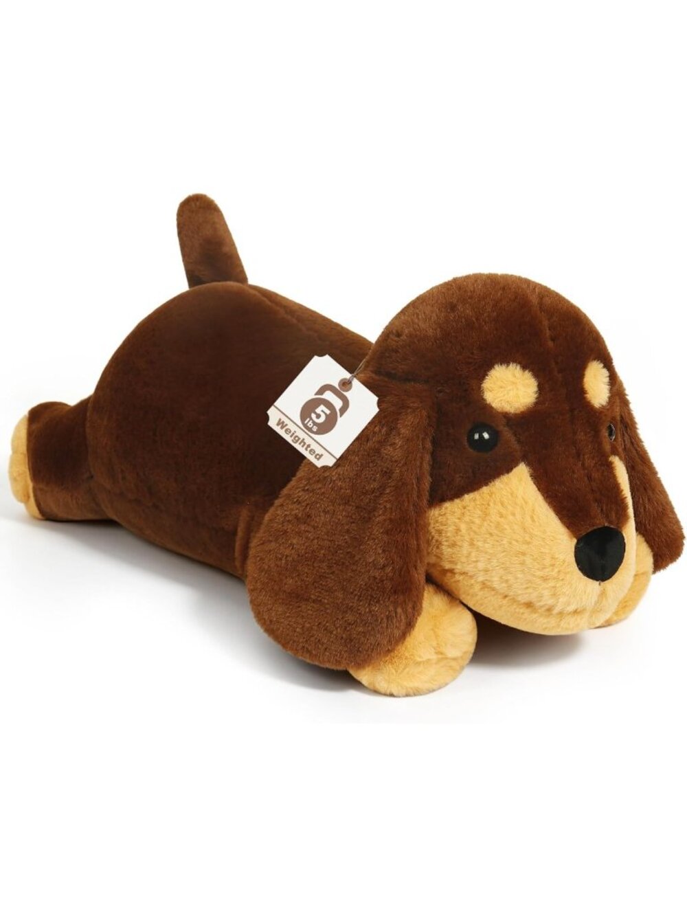 24in Weighted Brown Dachshund Plush Toy - Soft Stuffed Animal for Dog Lovers